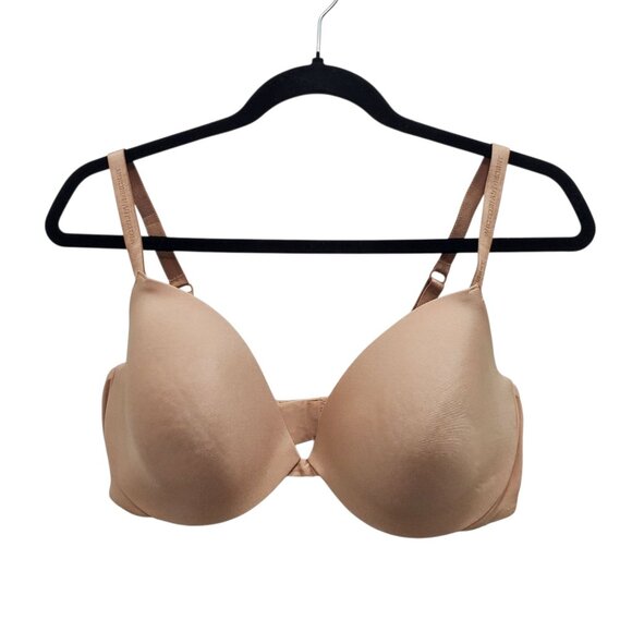 Victoria's Secret Lightly Lined Plunge Vintage Y2K Nude Underwire Bra Size 38D - Picture 1 of 5